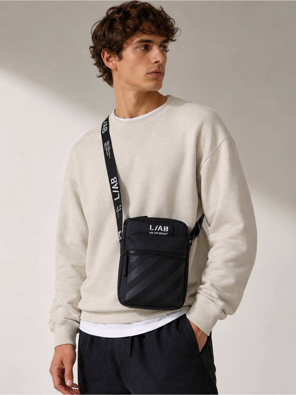 NEW L/AB c/o Off-White Daybreaker Black Crossbody Bag